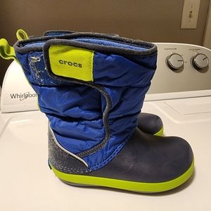 Kids Blue Crocs Snow Boots